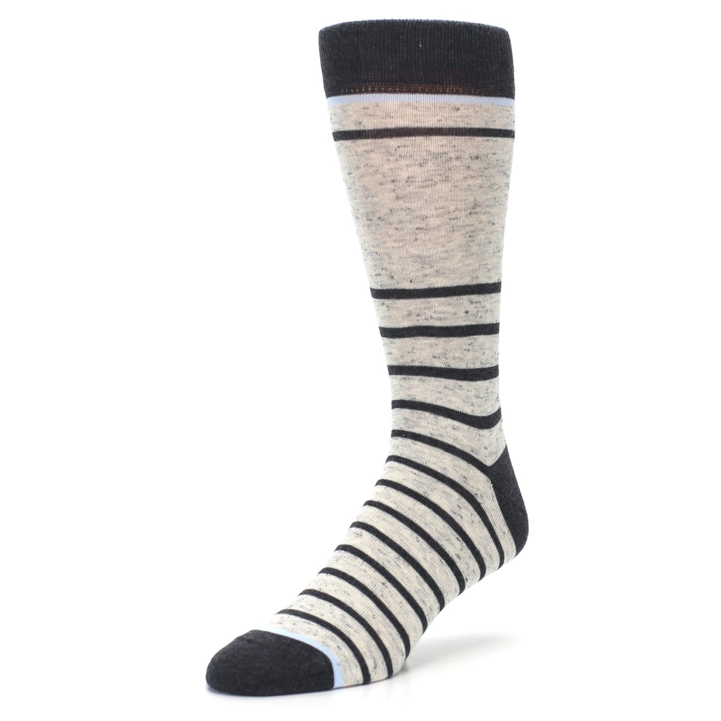 Light Gray Heathered Stripe Men's Dress Socks