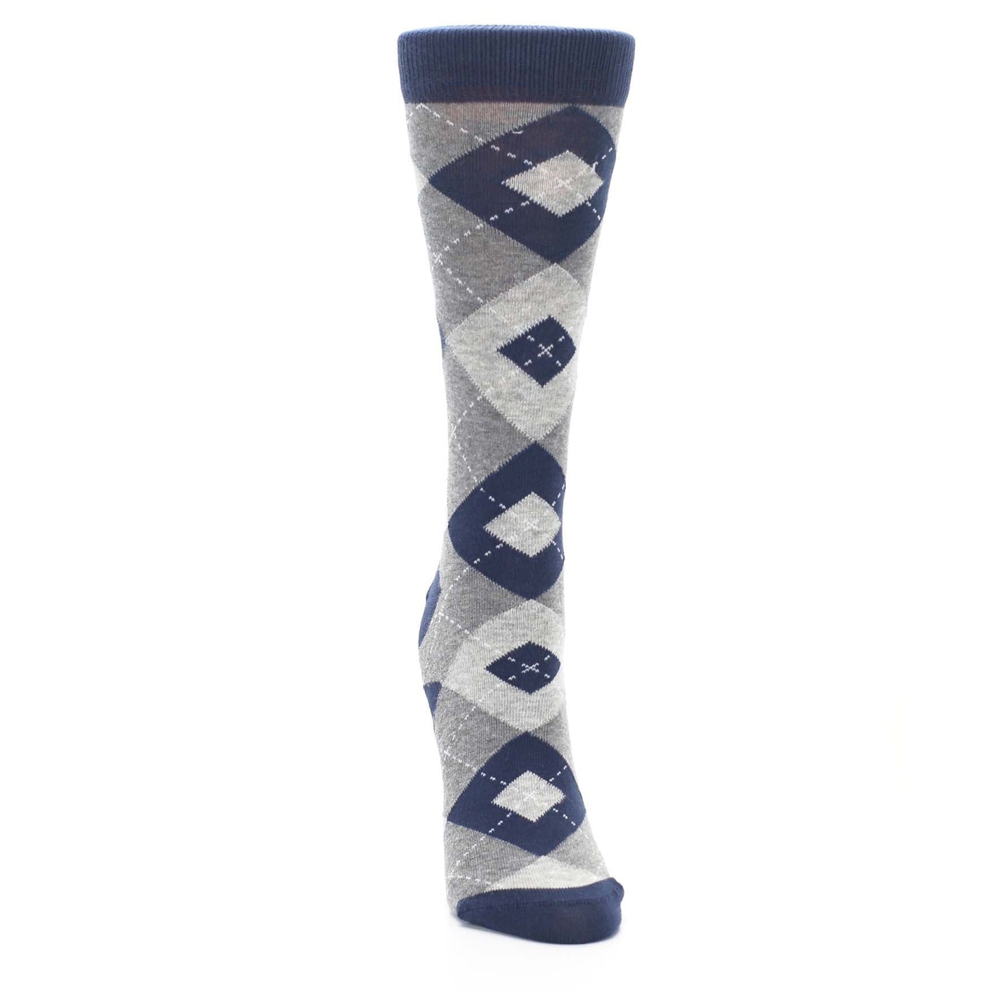 Navy Gray Argyle Women's Dress Socks