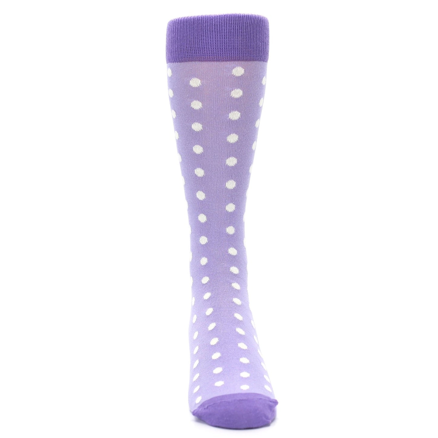 Lilac Iris Purple Polka Dot Groomsmen Wedding Men’s Dress Socks
