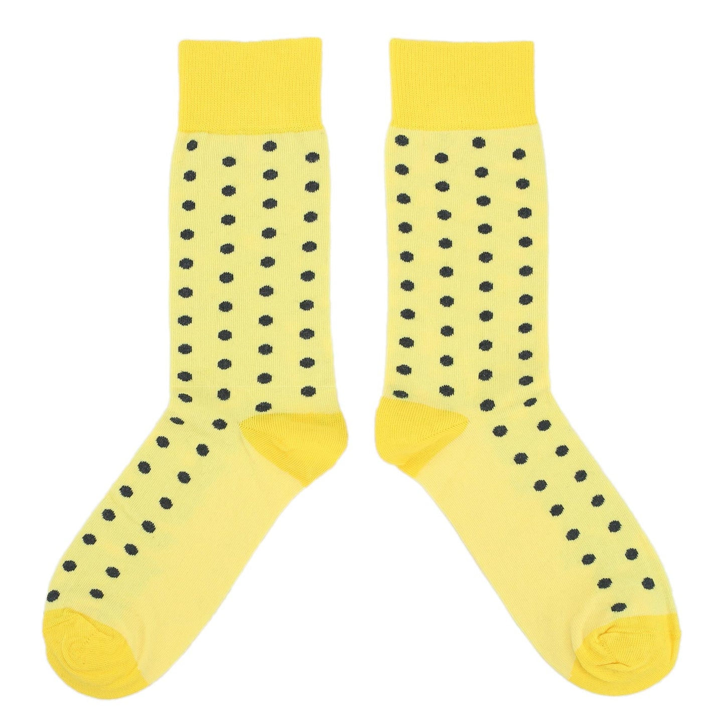 Customizable Groomsmen Gift Set Yellow Gray Polka Dot Men's Dress Socks