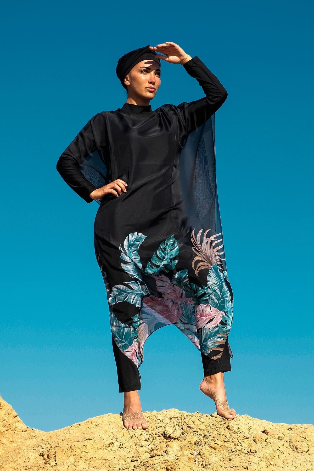Black Pareo Kimono P2203