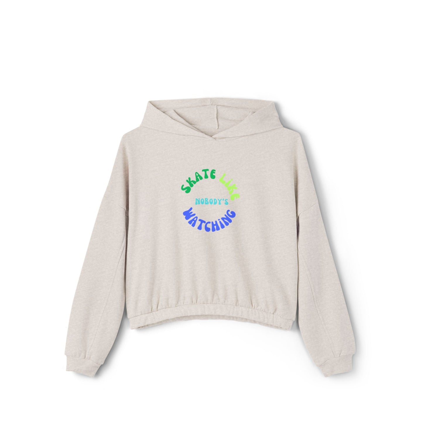 Women’s Cropped Blue/Green Skate Like Nobody's Watching Hoodie