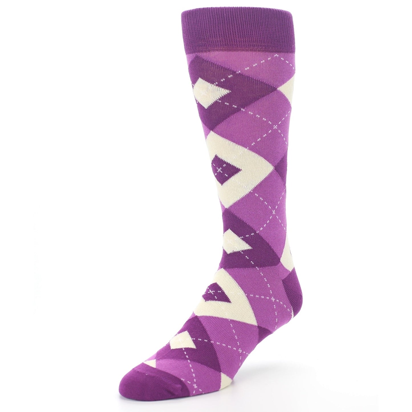 Raspberry Argyle Men's Dress Socks