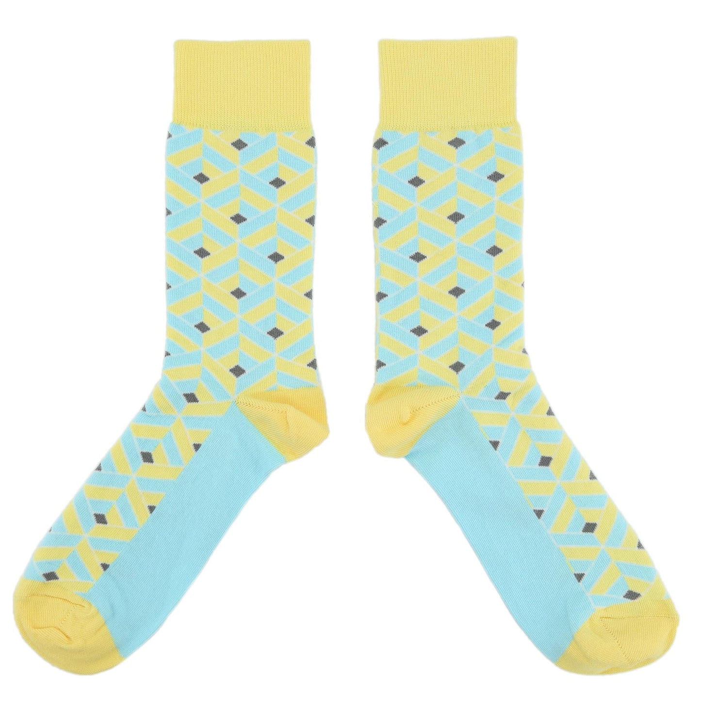 Yellow Blue Box Optical Men's Dress Socks