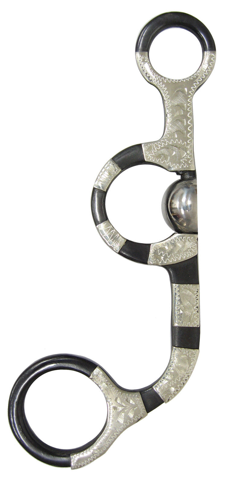 AJ Tack Argentine Snaffle Bit with Engraved Cheeks