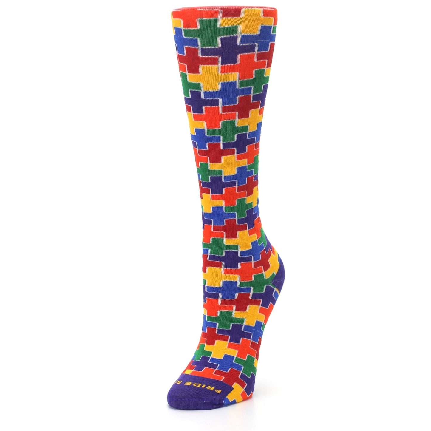 Multicolor Plus Rainbow Socks - Women's Crew Socks
