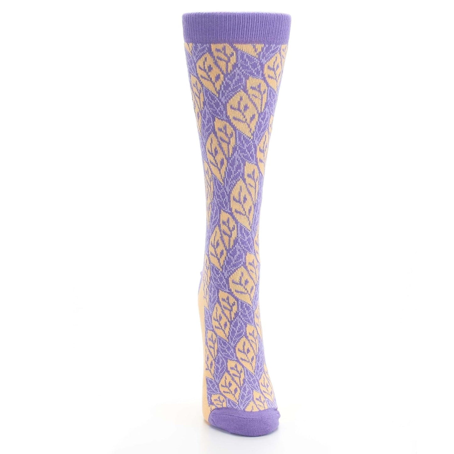 Purple Orange Leaf Pattern Women's Dress Socks