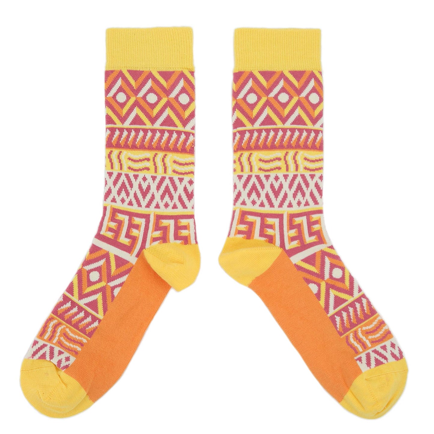 Red Yellow Orange Tribal Pattern Women's Dress Socks
