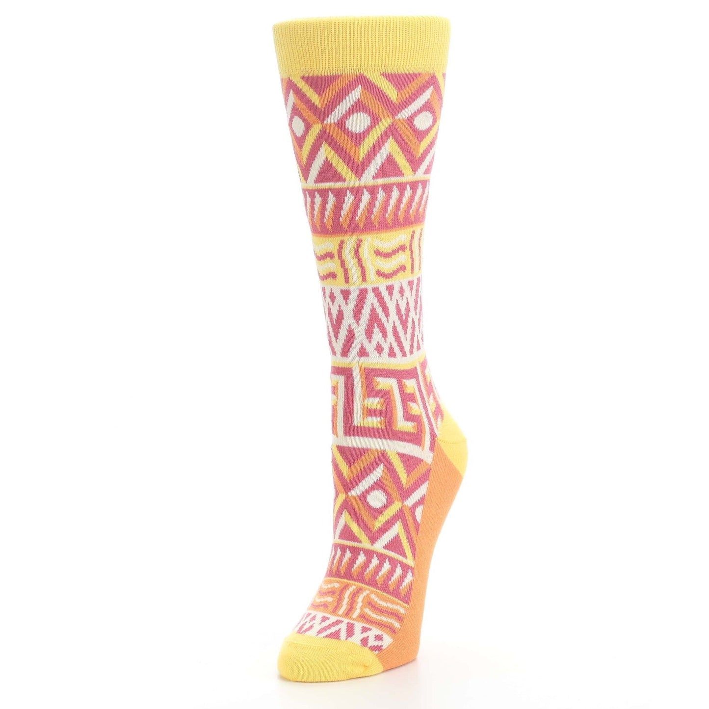 Red Yellow Orange Tribal Pattern Women's Dress Socks
