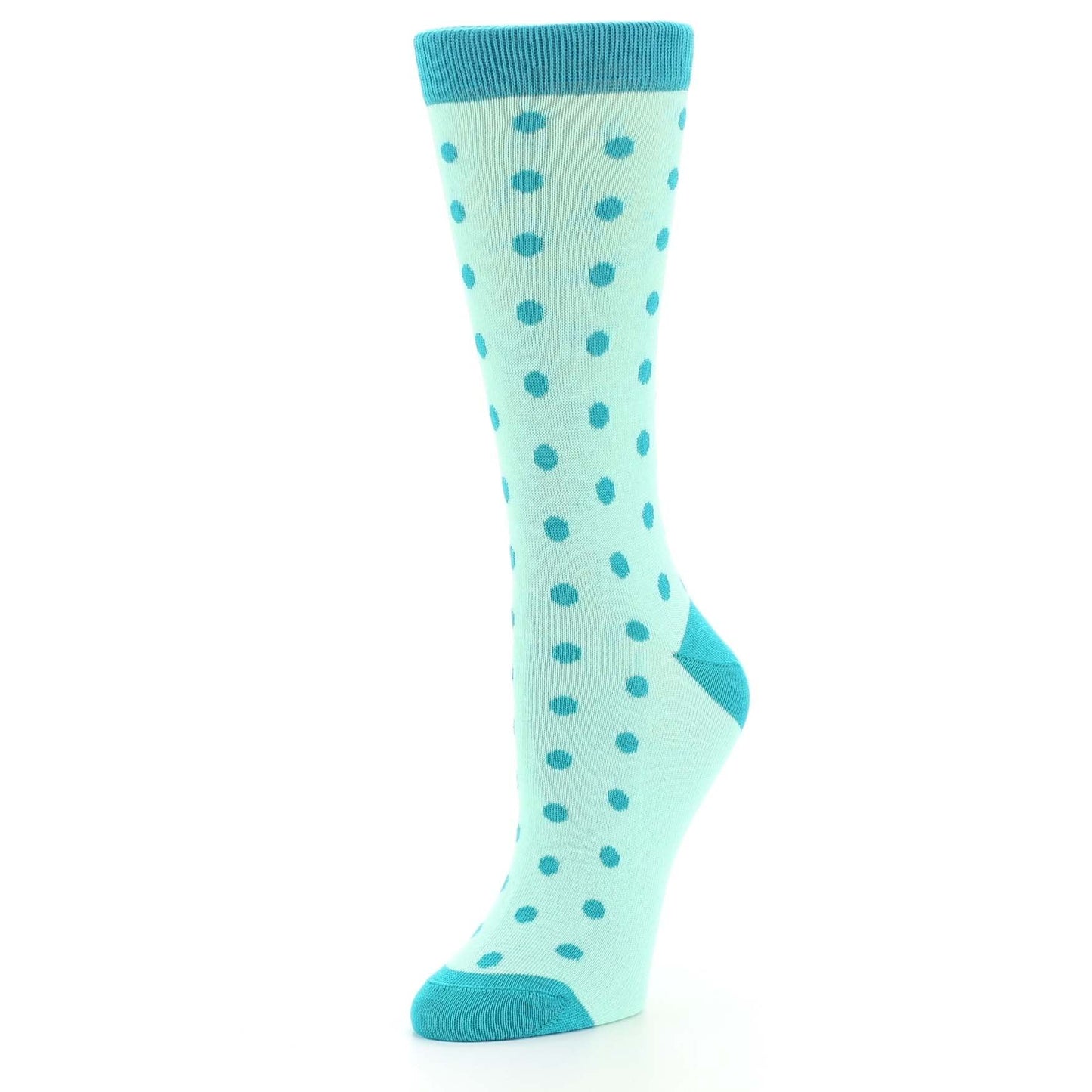 Mint Jade Polka Dot Women's Dress Socks