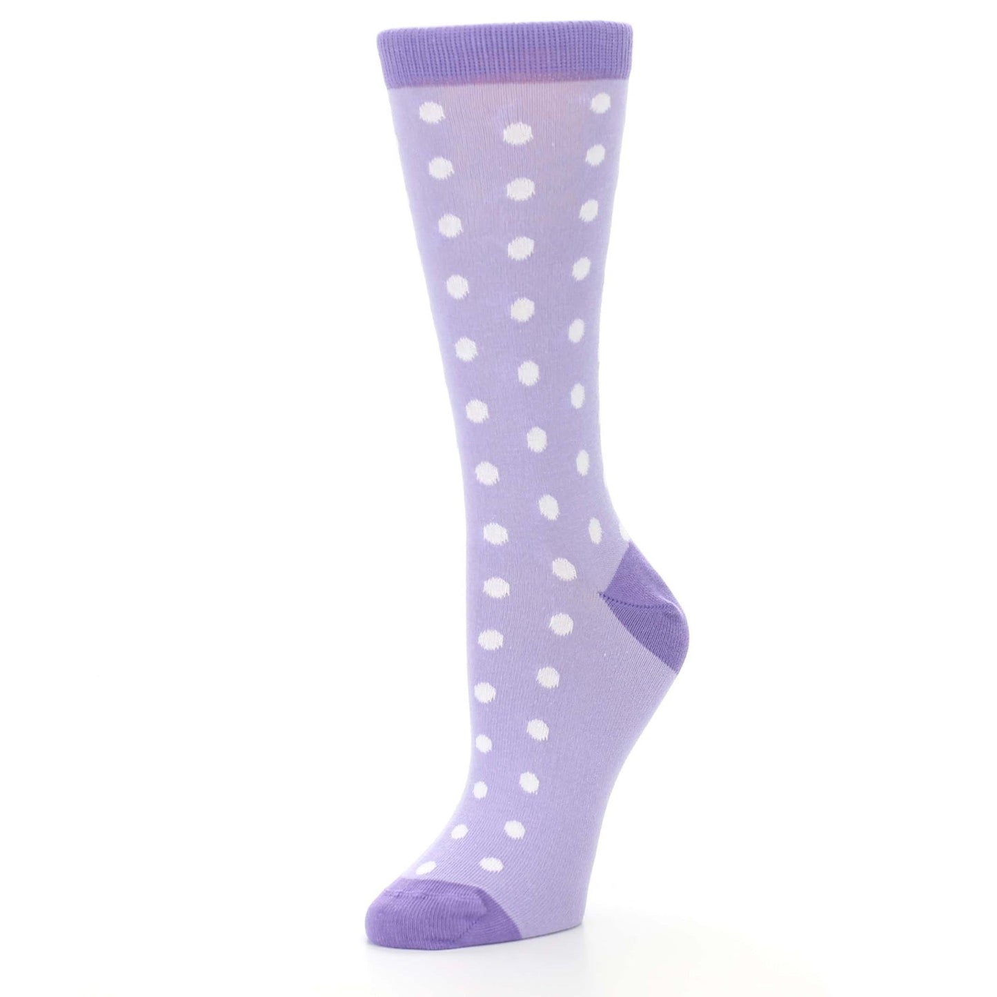 Lilac Iris Purple Polka Dot Women's Dress Socks