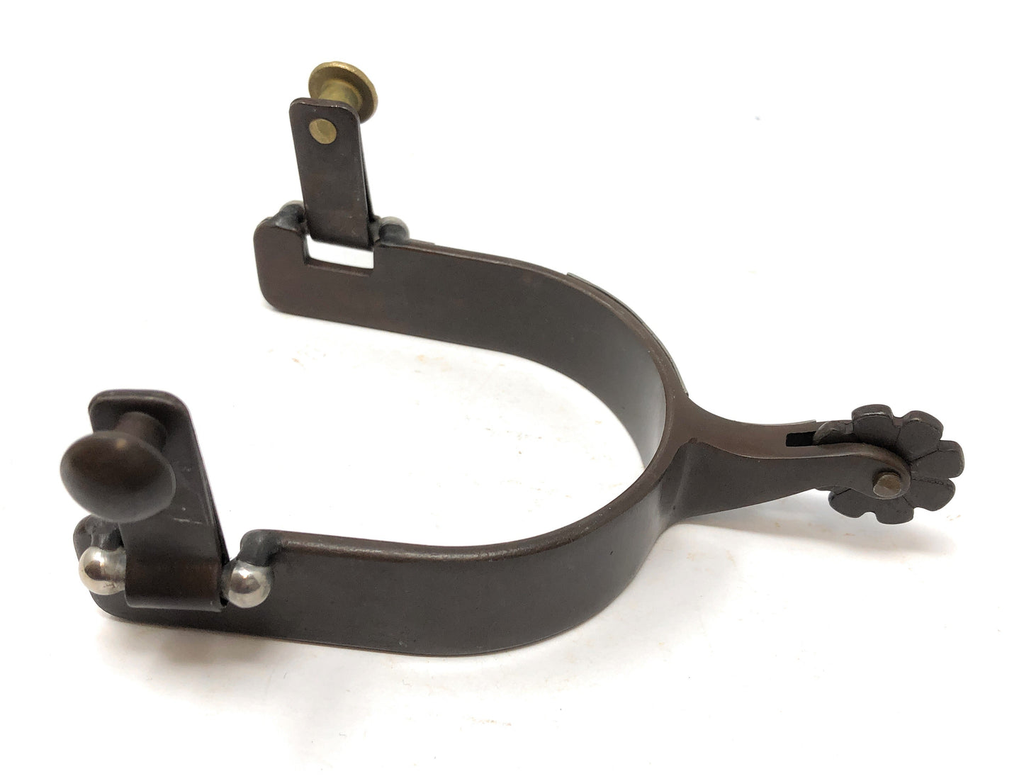 AJ Tack Men's Brown Antique Team Roping Offset Spurs