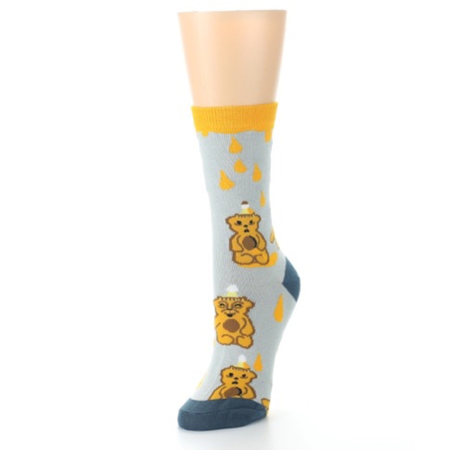 Slate Gold Honey Bear Socks - Women's Novelty Socks