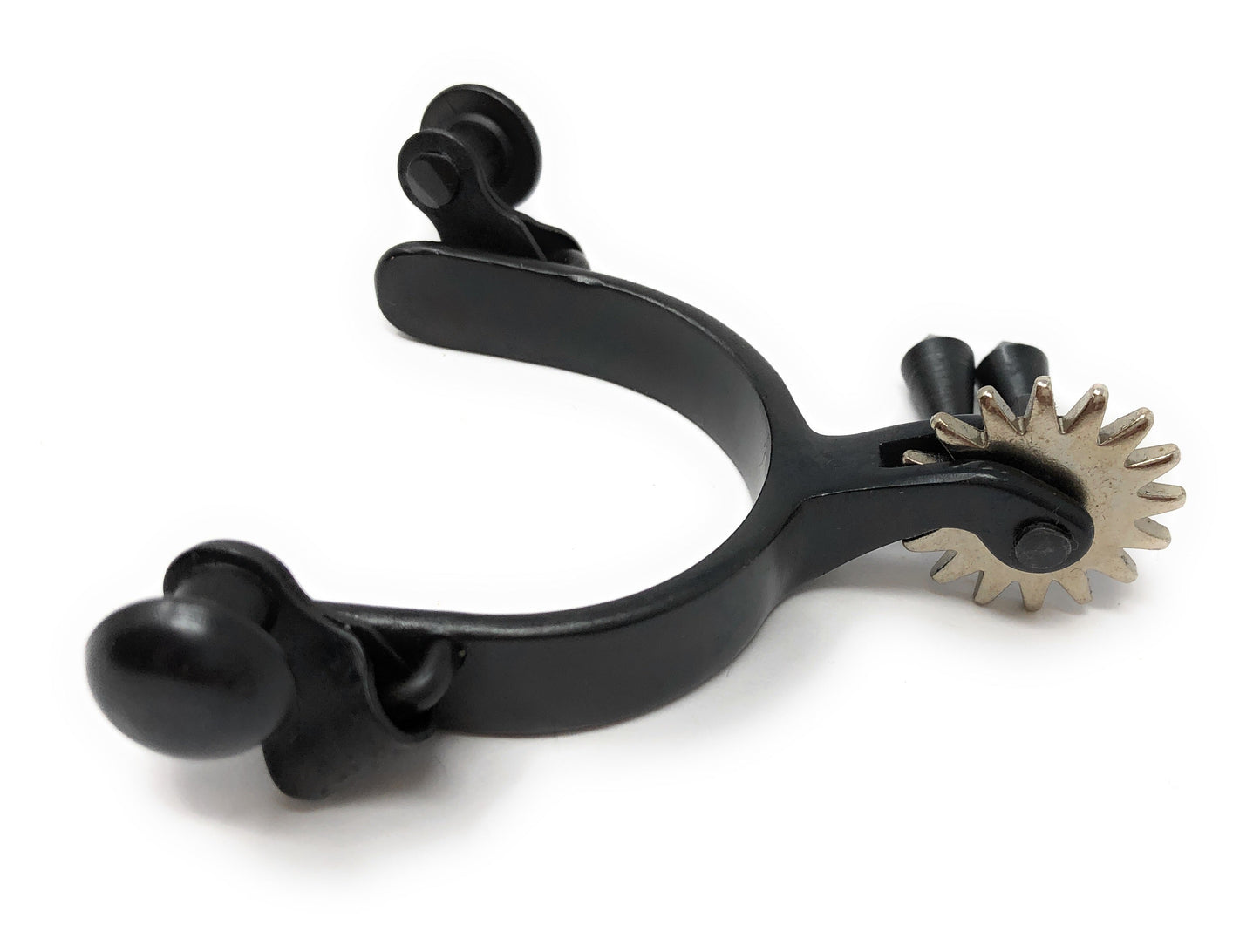 AJ Tack Baby Black Steel Spurs