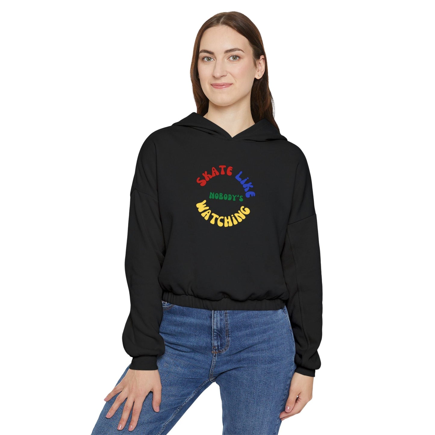 Women’s Cropped Primary Skate Like Nobody's Watching Hoodie