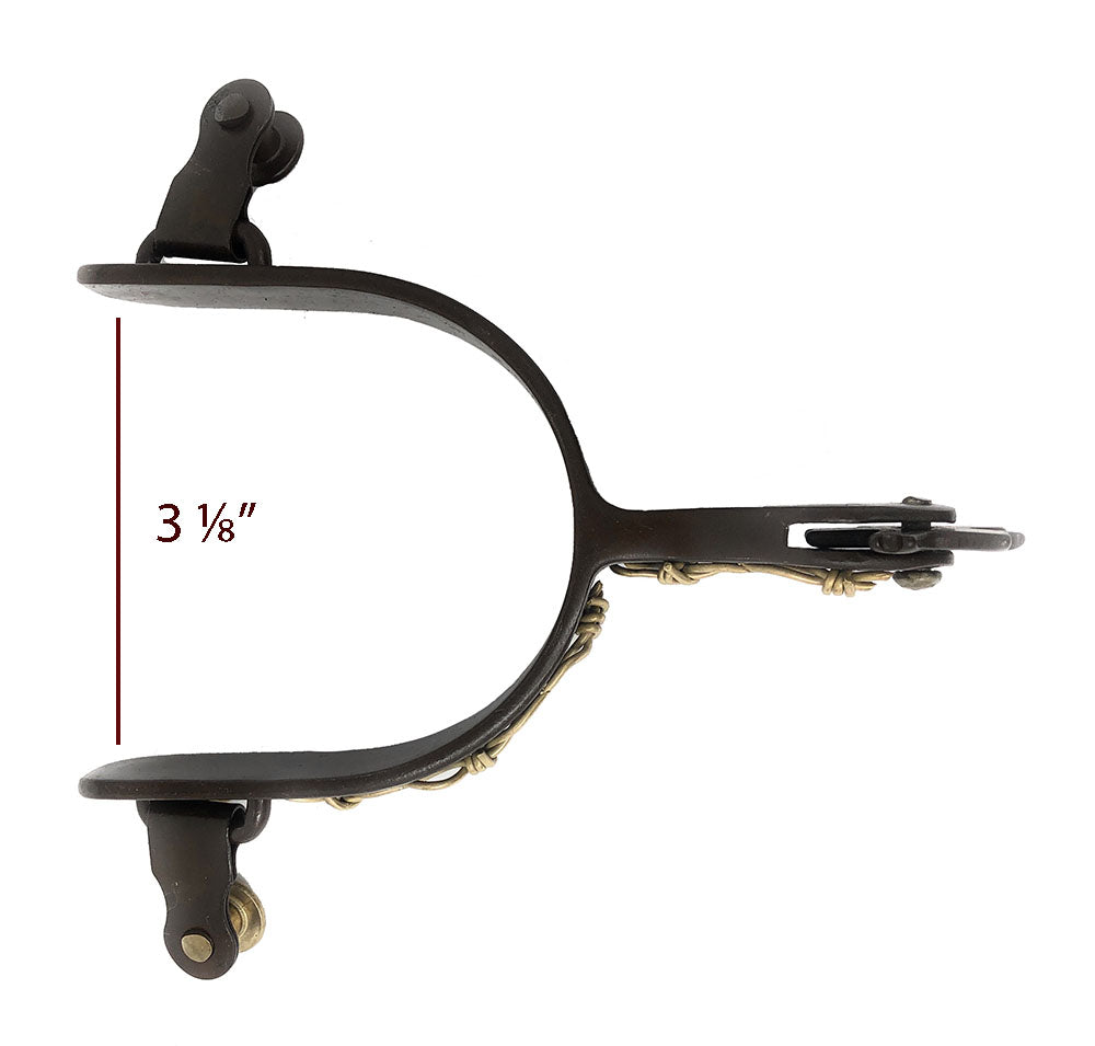 AJ Tack Men's Antique Brown Longhorn and Barbwire Spurs