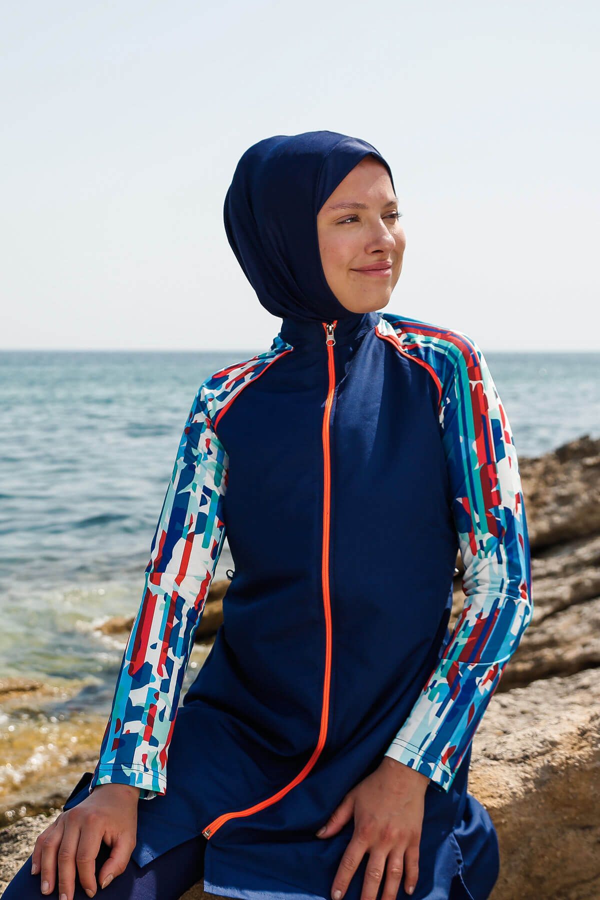 Woven Navy Burkini Modest Swimwear M2267