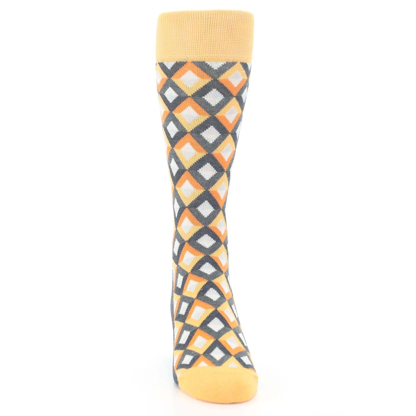 Orange Gray Jewel Optical Men's Dress Socks