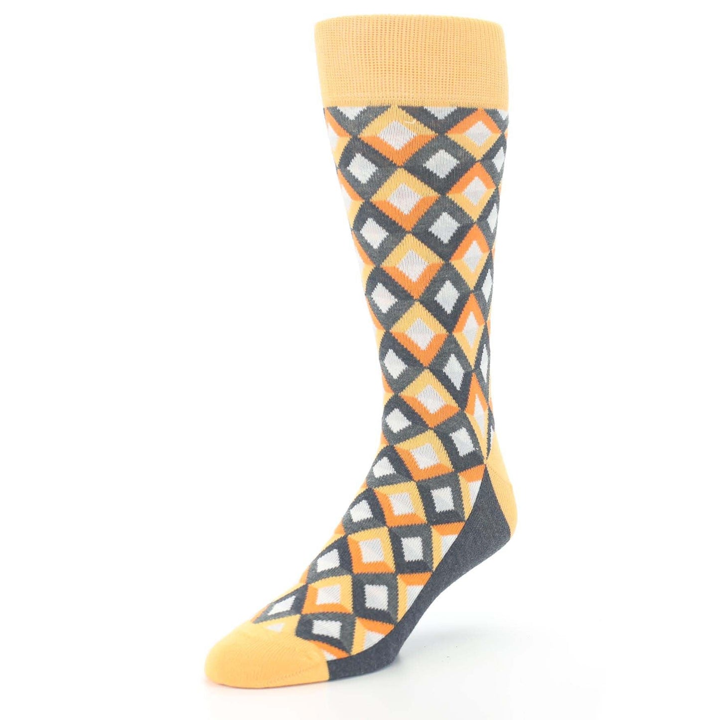 Orange Gray Jewel Optical Men's Dress Socks