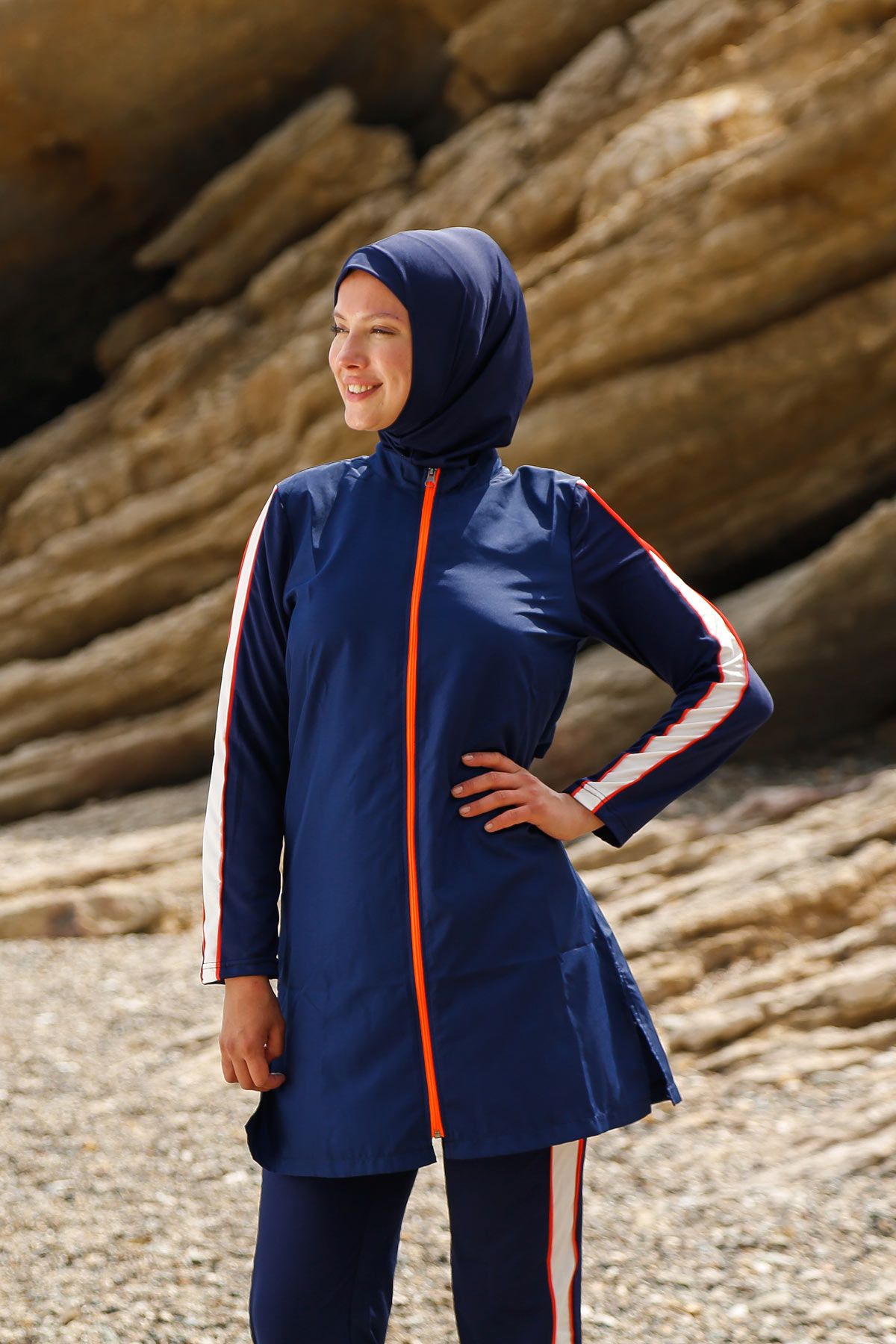 Woven Navy Burkini Modest Swimwear M2270