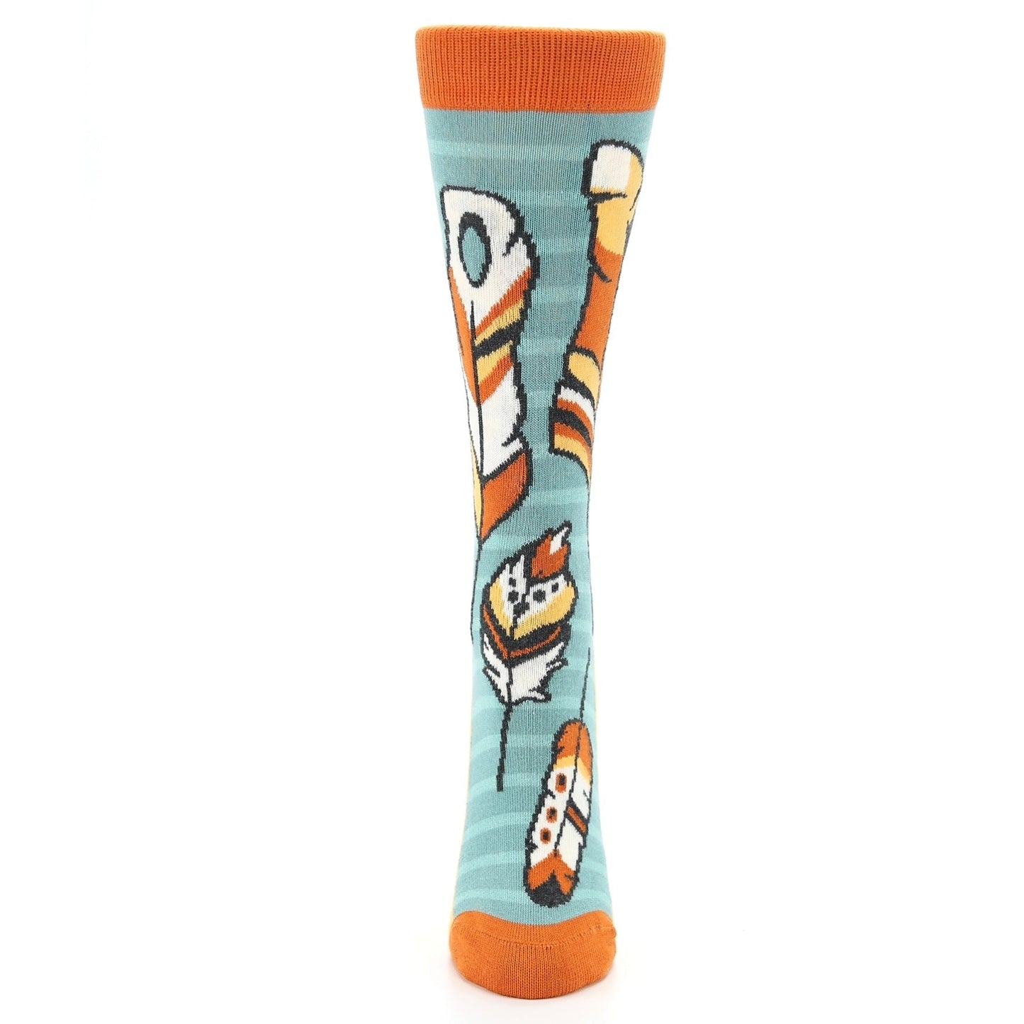 Teal Red Feathers Women's Dress Socks