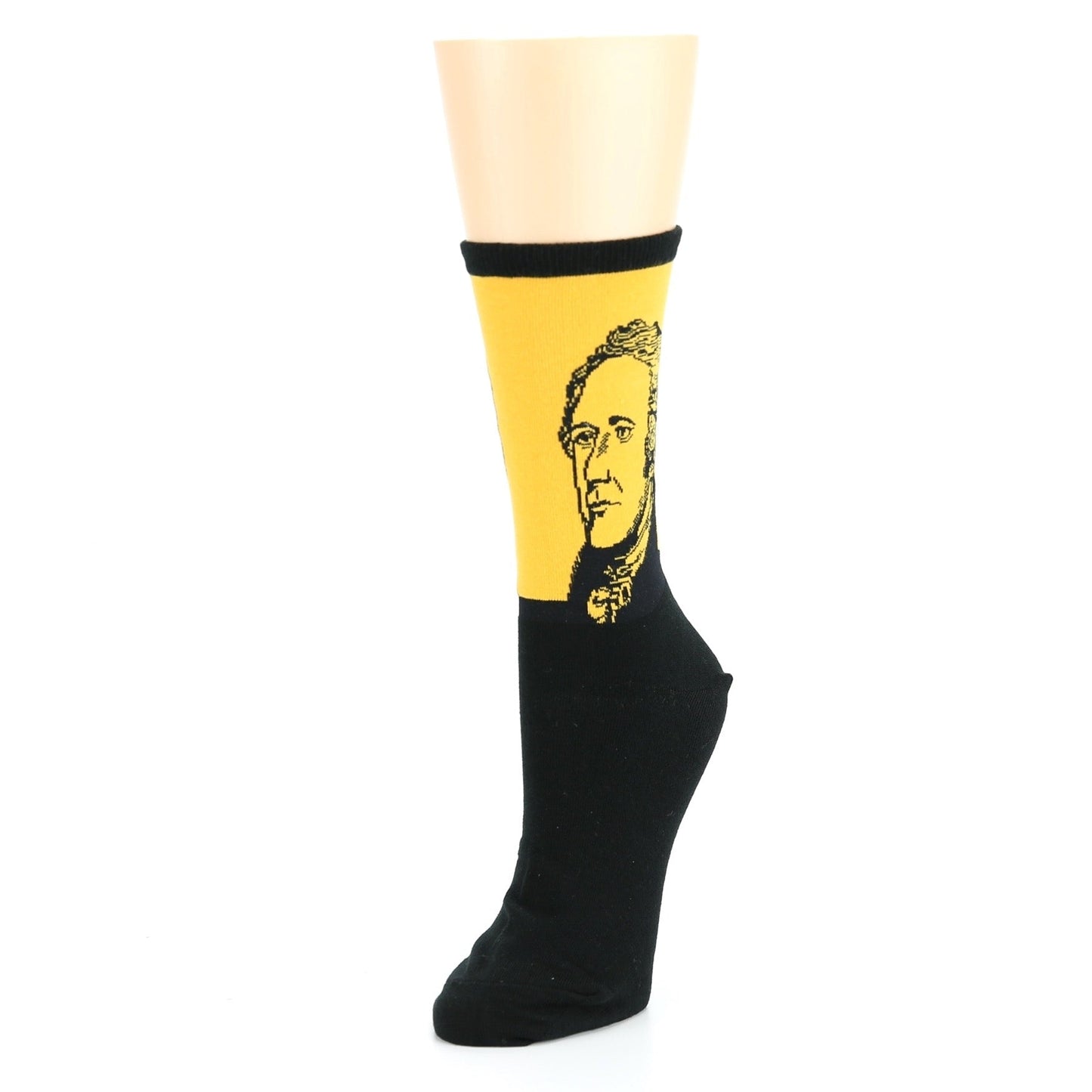 Gold Black Alexander Hamilton Women's Dress Socks
