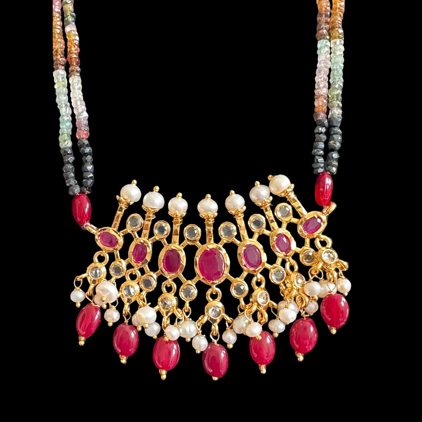 PS407 Tirmani in tourmaline beads( READY TO SHIP )