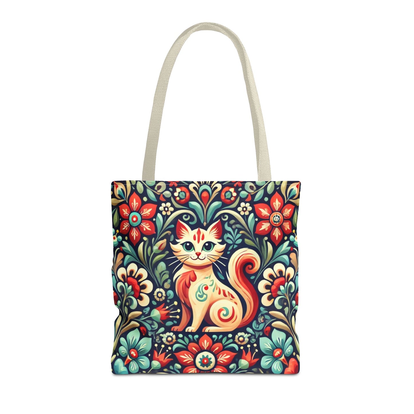 Orange Cat Folk Art Tote Bag