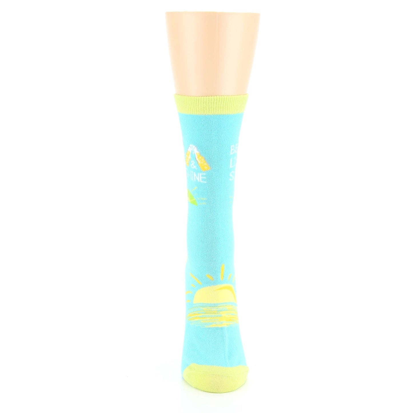 Blue Lime Sunshine Beer Socks - Women's Novelty Socks