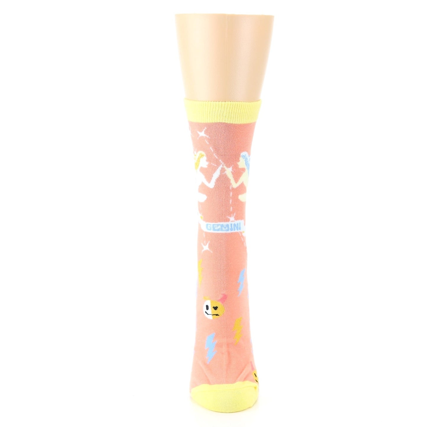 Peach Yellow Gemini Zodiac Sign Socks - Women's Dress Socks