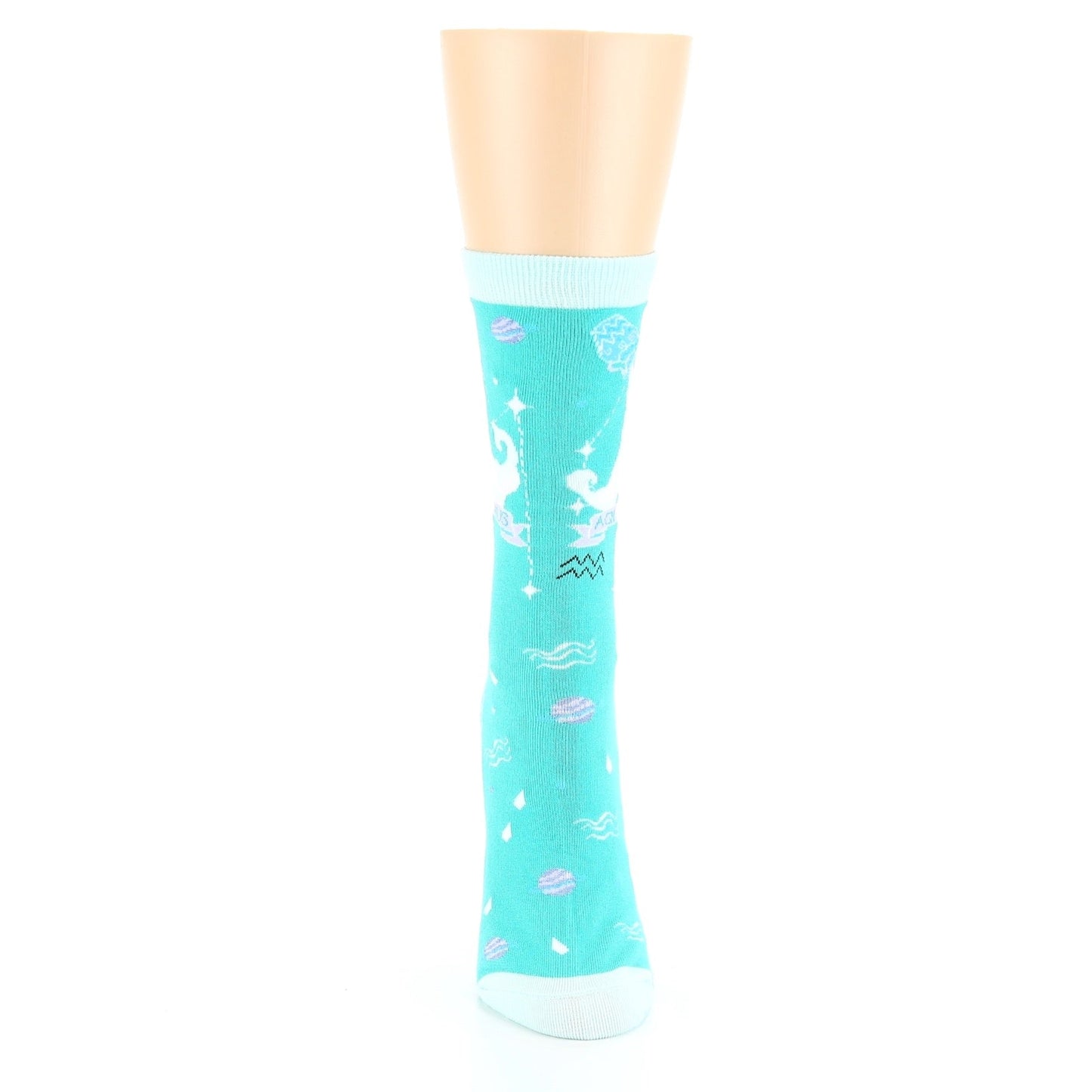Turquoise Aquarius Zodiac Sign Socks - Women's Novelty Socks