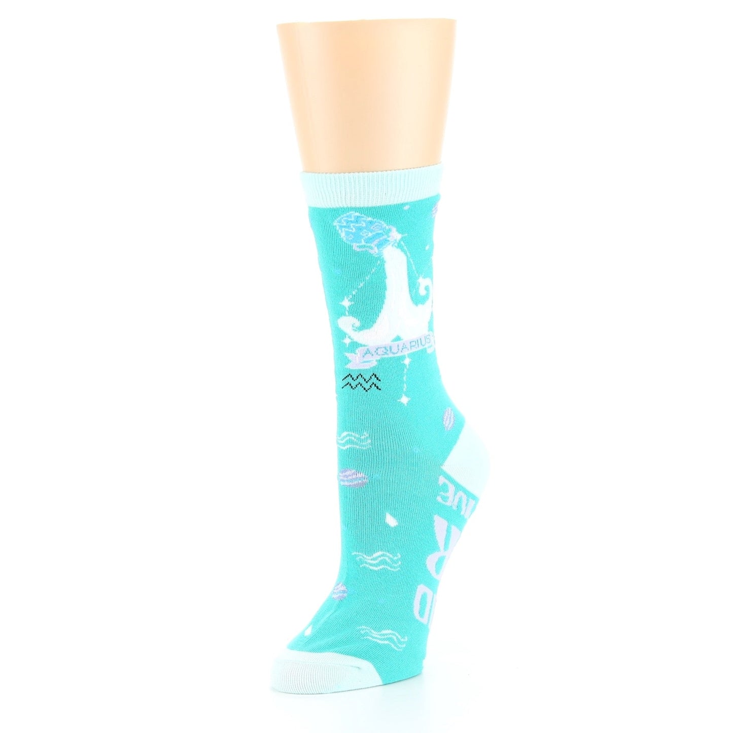 Turquoise Aquarius Zodiac Sign Socks - Women's Novelty Socks