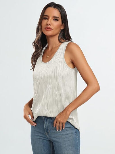 Round Neck Wide Strap Tank - Sybaritic Boutique
