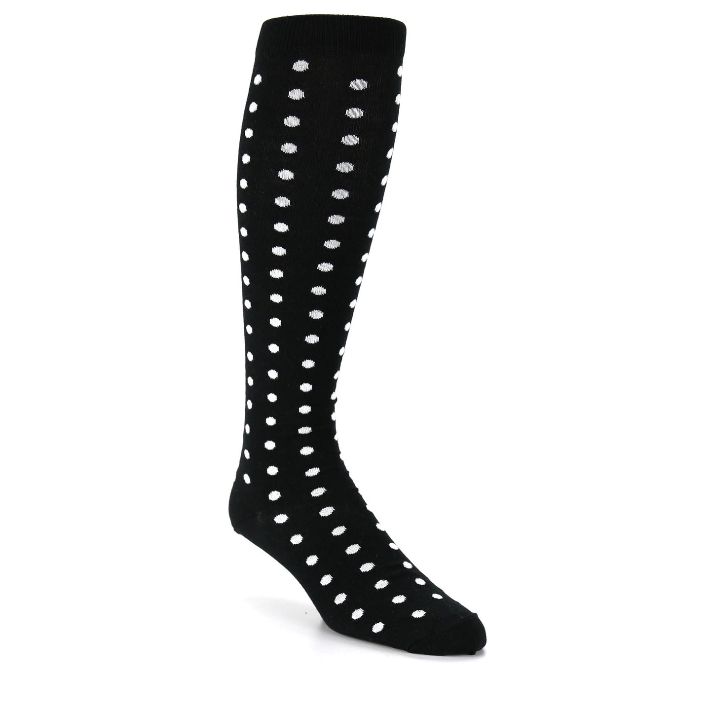 Black White Polka Dot Socks - Men's Over-the-Calf Socks