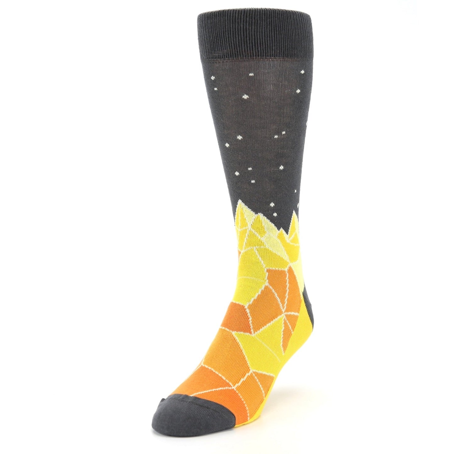 Yellow Orange Mountain Socks - Men's Dress Socks