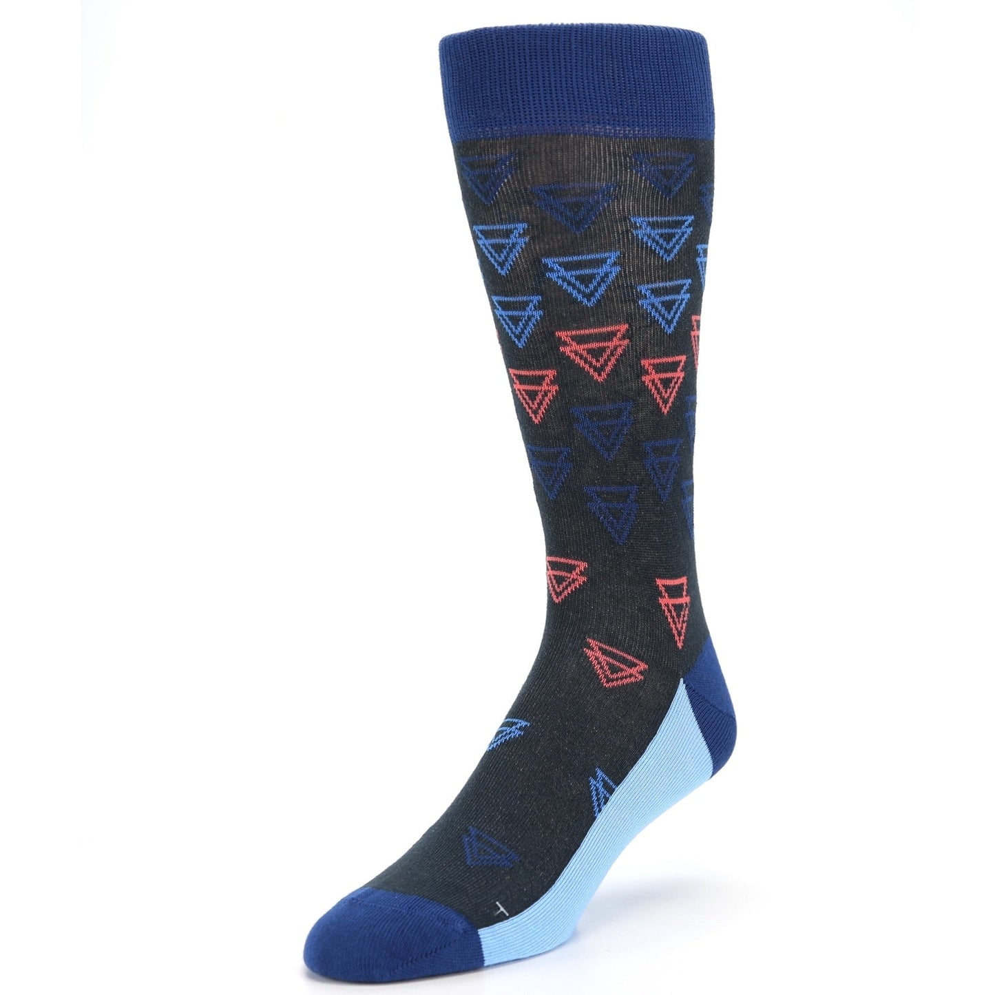 Blue Coral Double Triangle Socks - Men's Dress Socks