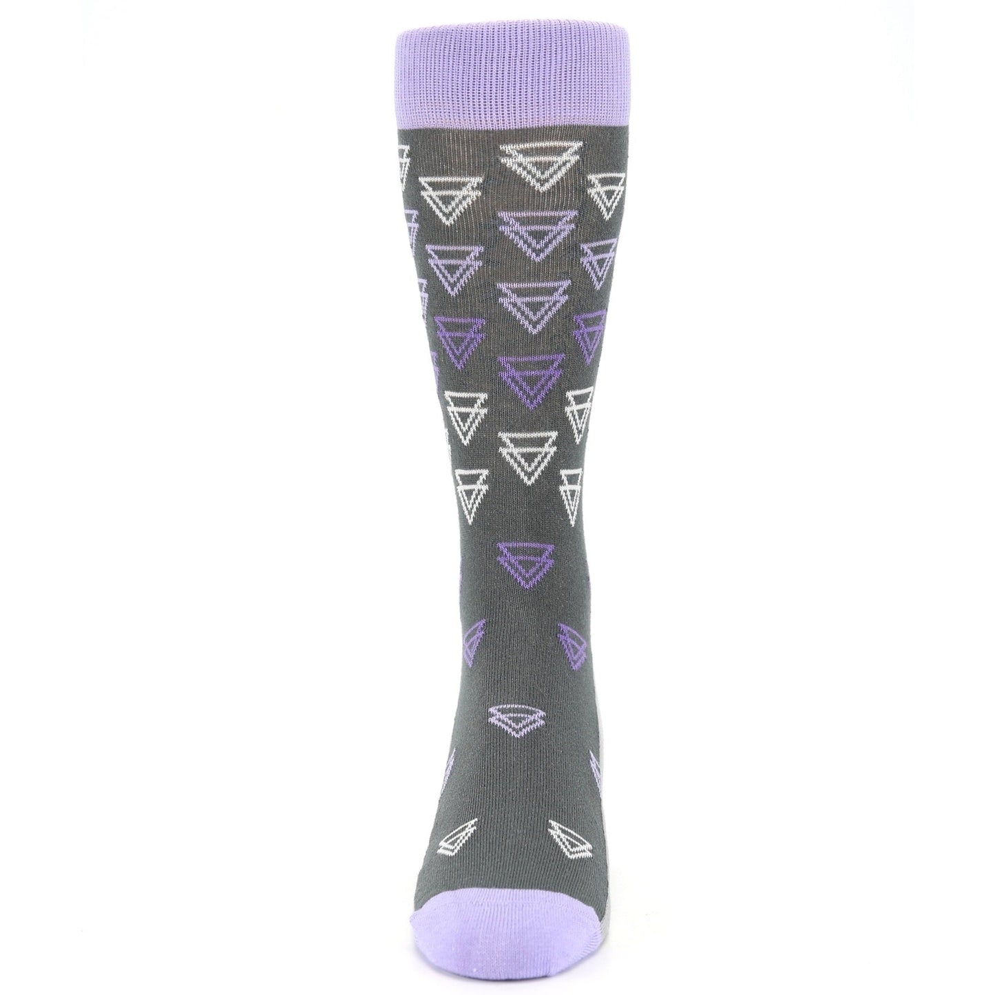 Purple Gray Double Triangle Socks - Men's Dress Socks