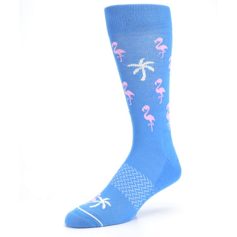 Blue Flamingo Socks - Men's Premium Dress Socks