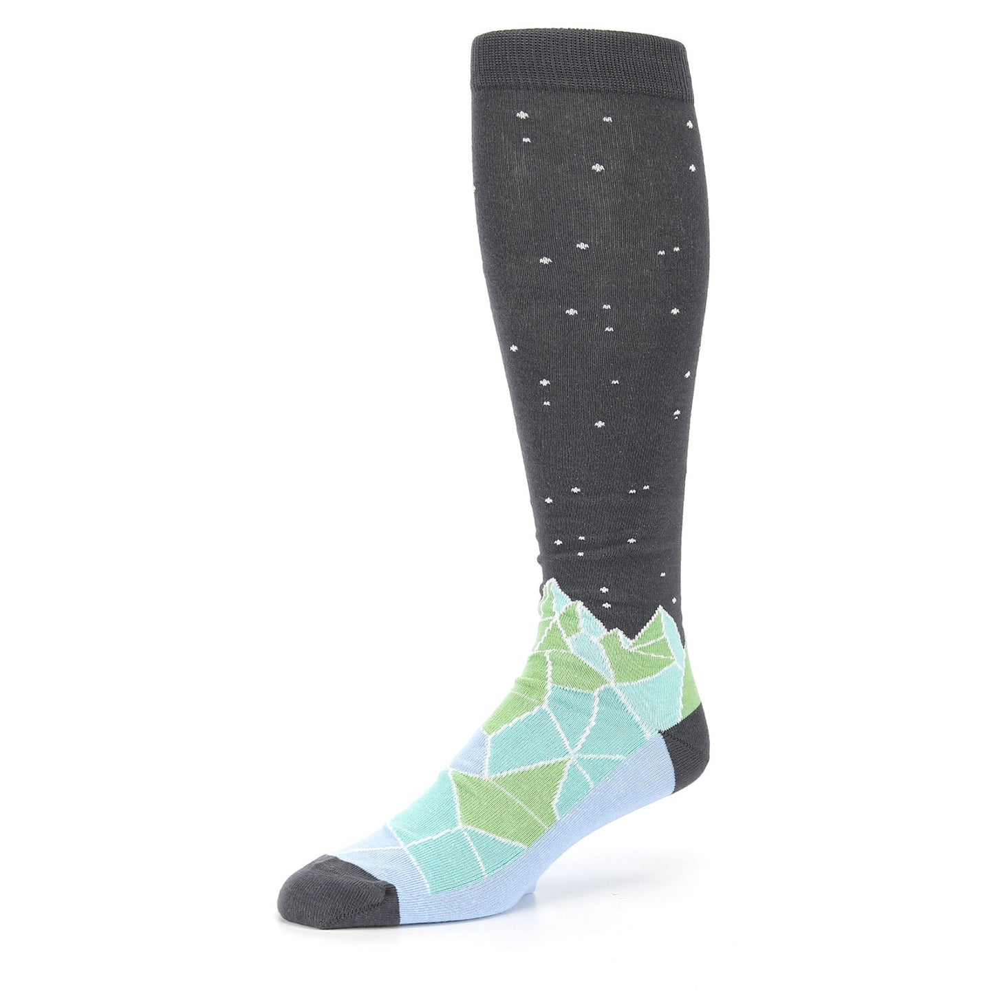 Green Blue Mountain Socks - Men's Over-the-Calf Socks