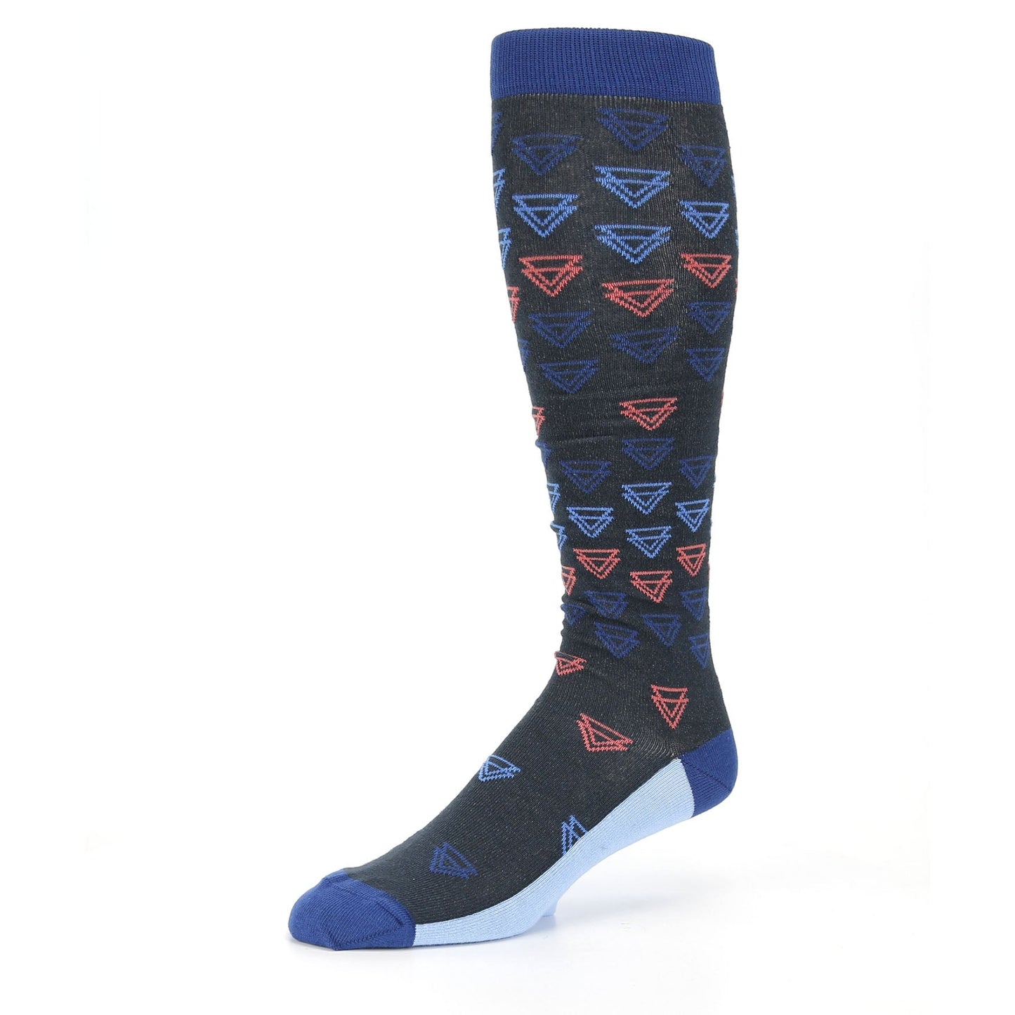 Blue Coral Double Triangle Socks - Men's Over-the-Calf Socks