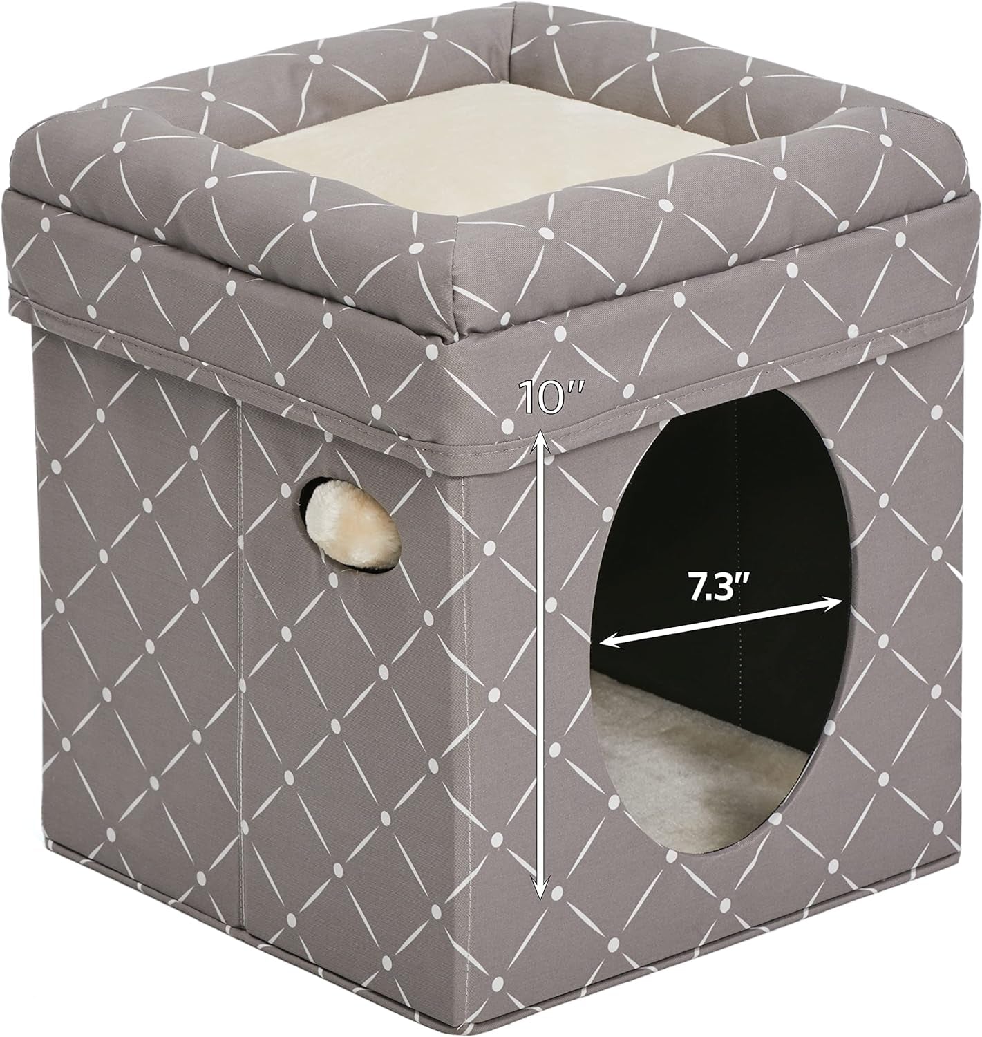 Cat Hous in Fashionable Mushroom Diamond Print