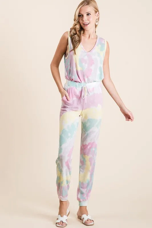 BiBi Tie Dye French Terry Casual Pants