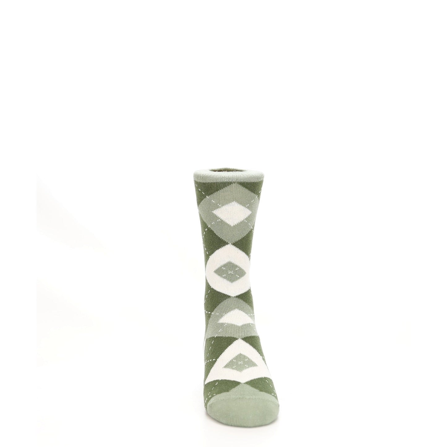 Olive Green Argyle Junior Groomsmen Kid's Dress Socks