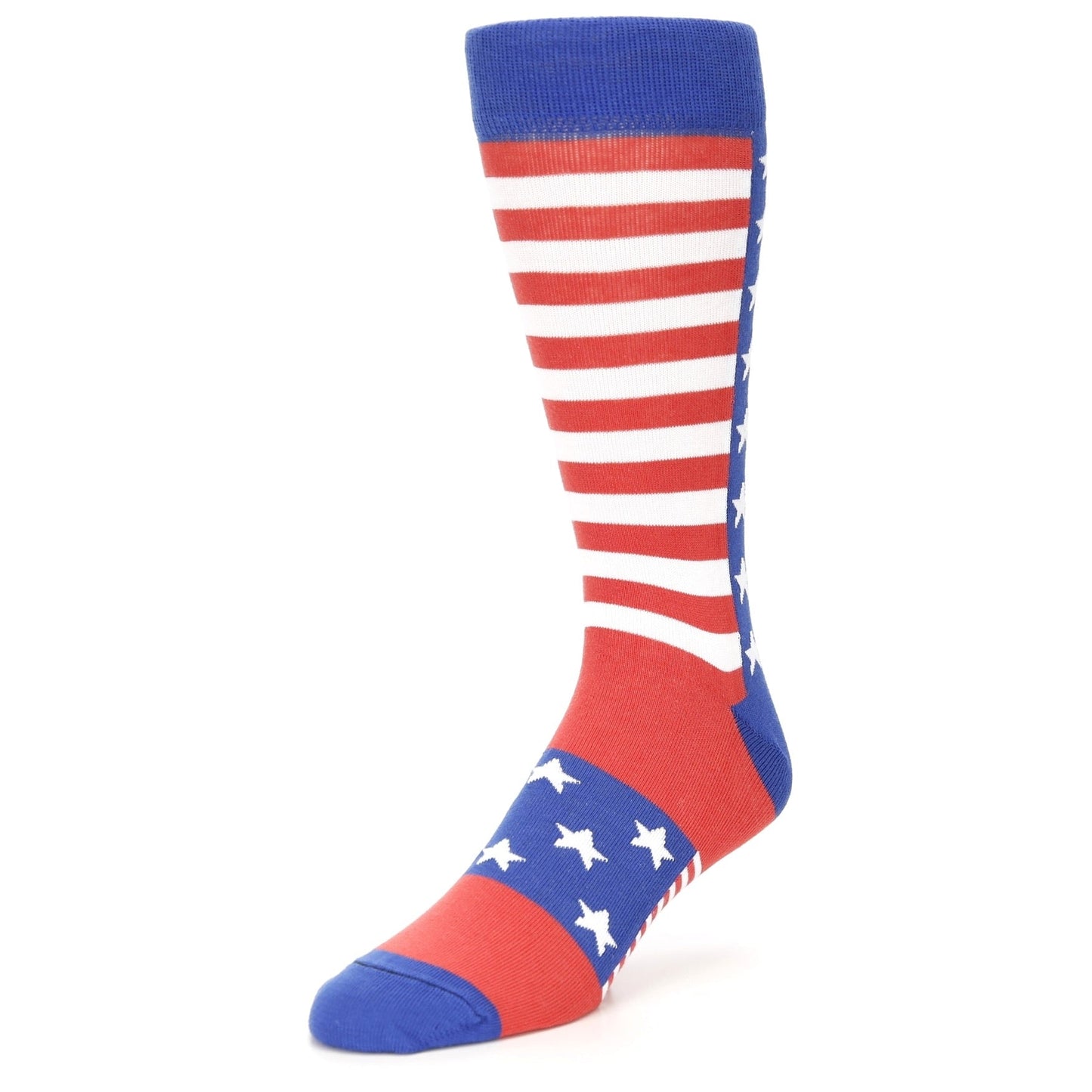 Stars Stripes American Flag Socks - USA Made - Men's Novelty Dress Socks