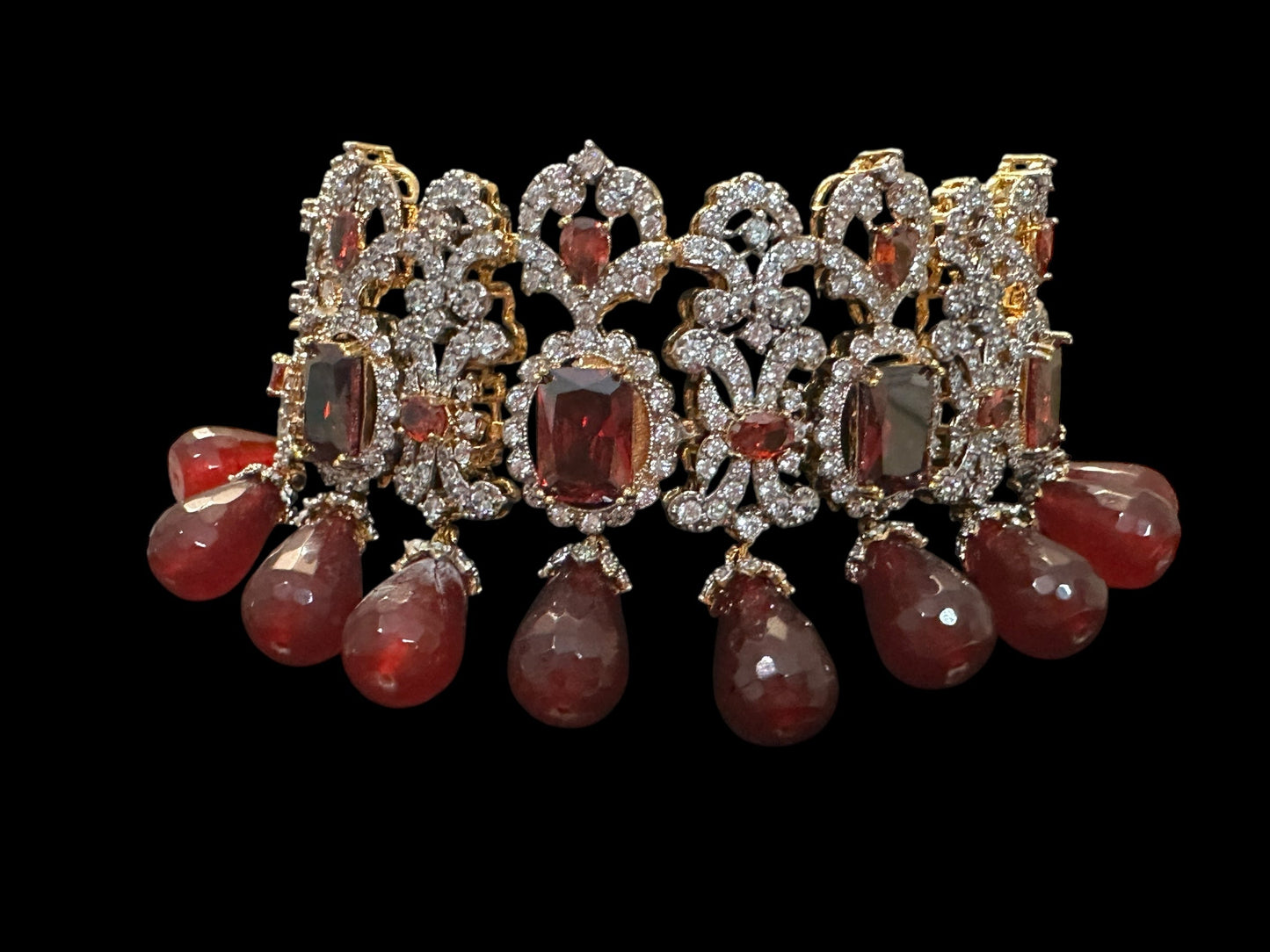 BR504 Arzoo garnet choker set ( READY TO SHIP )