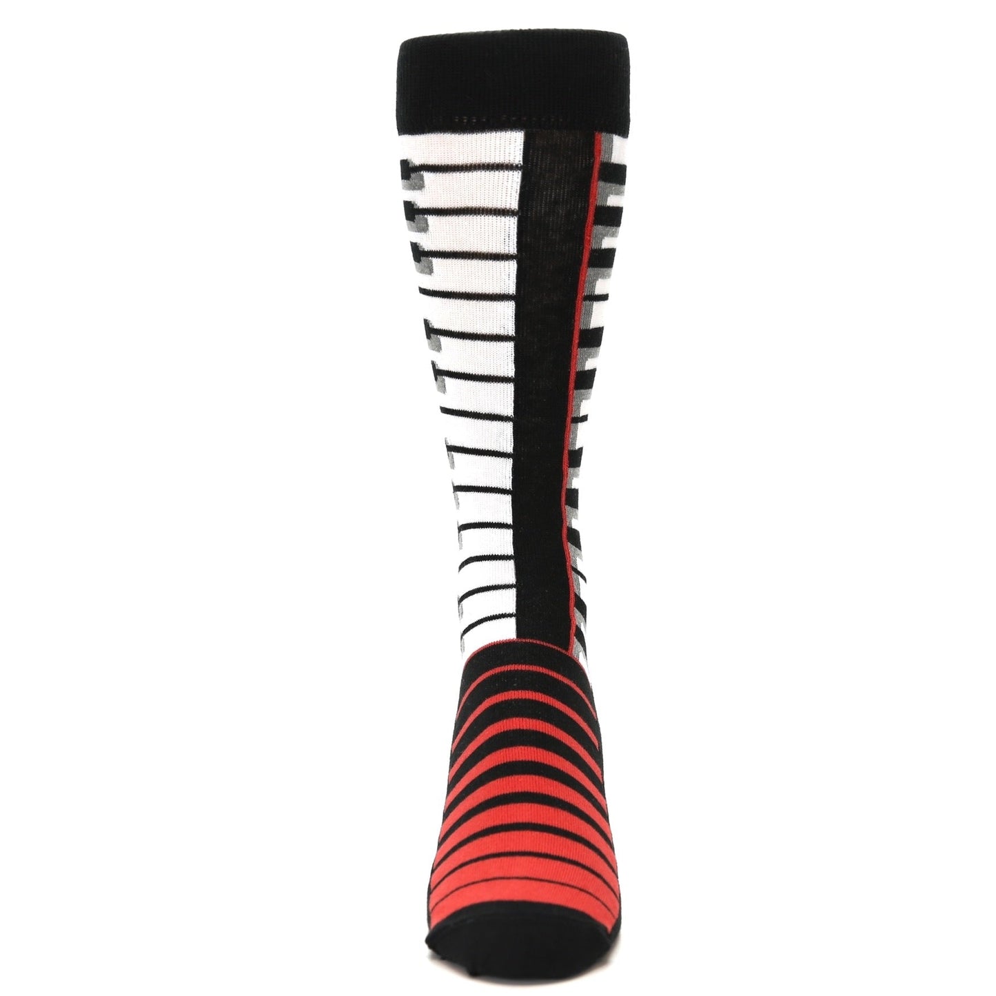 Black White Piano Keys Music - USA Made - Men's Dress Socks