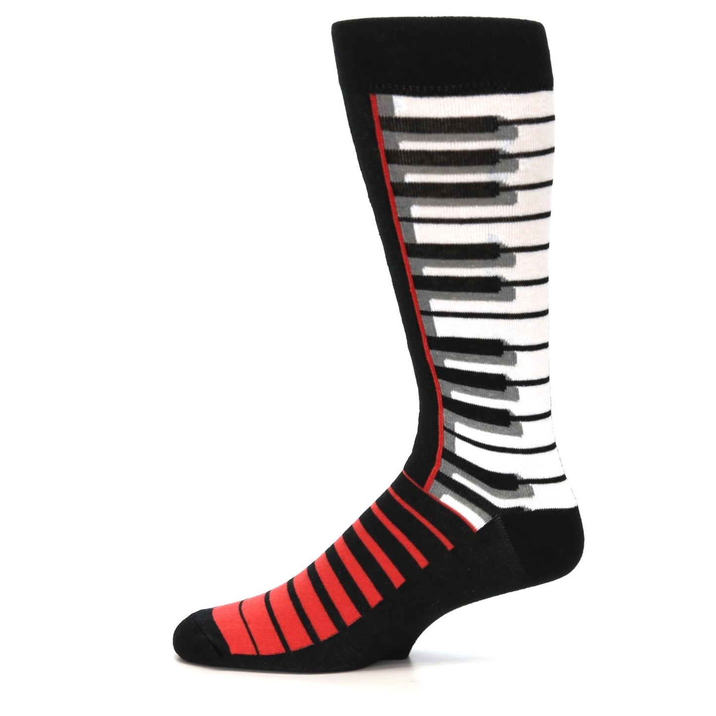 Black White Piano Keys Music - USA Made - Men's Dress Socks