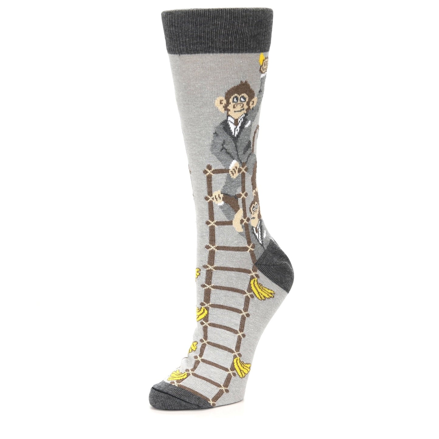 Gray Monkey Business Socks - Women's Novelty Dress Socks