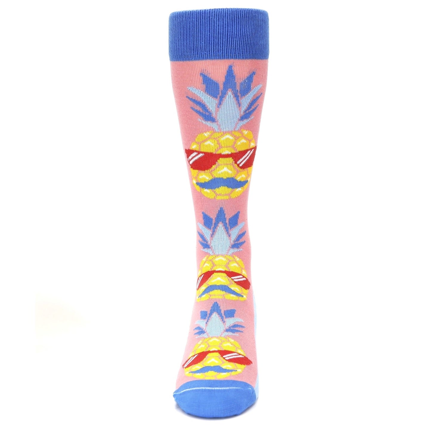 Pink Pineapple Face - USA Made - Men's Dress Socks