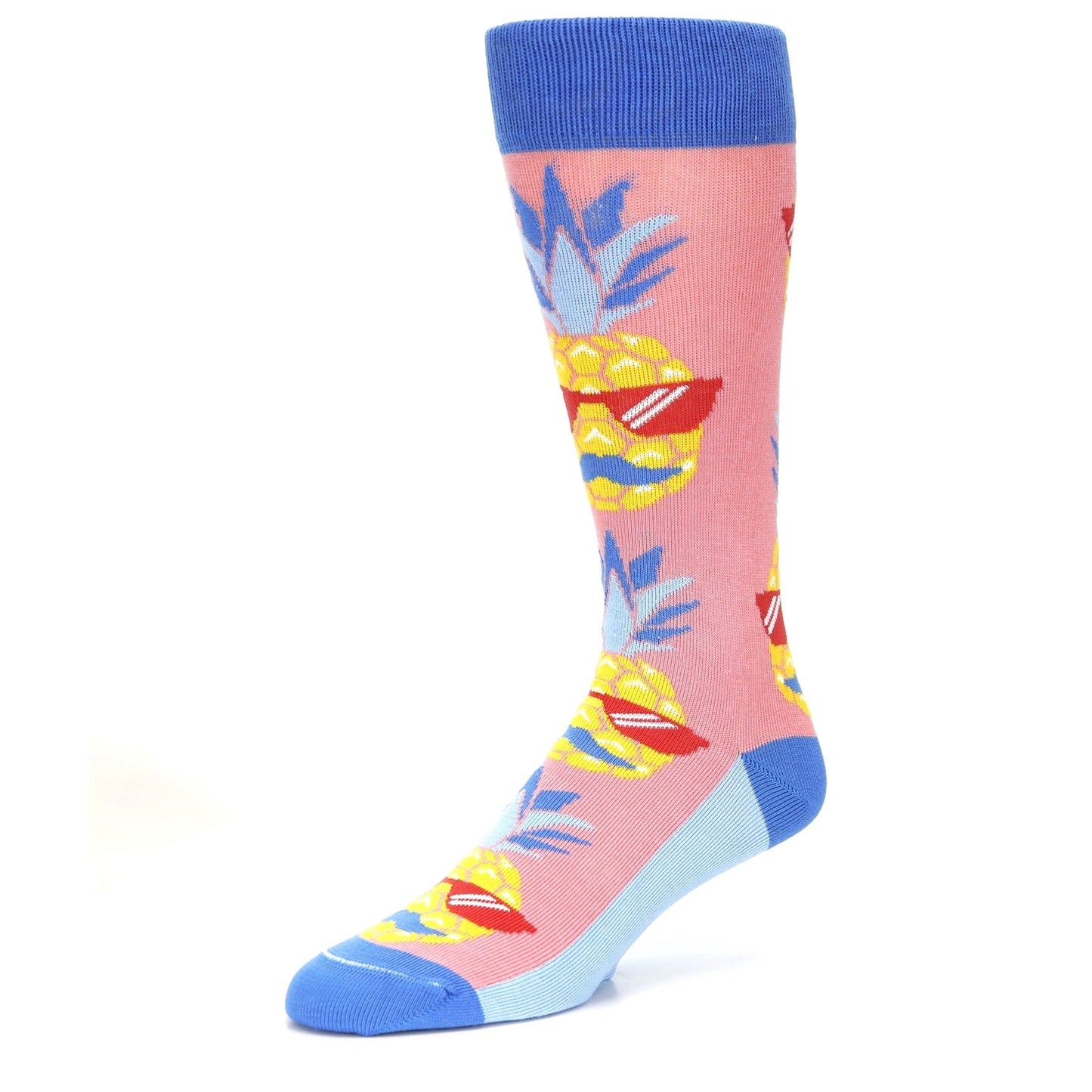 Pink Pineapple Face - USA Made - Men's Dress Socks